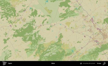 Mula. İspanya 'nın Topografik İnsani Stil Haritası İdari Alanı