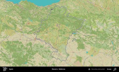 Navarra - Nafarroa. İspanya 'nın idari alanı Topografik İnsani Stil Haritası' nda belirtilmiştir