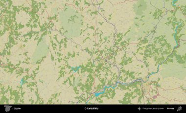 O Carballino. İspanya 'nın Topografik İnsani Stil Haritası İdari Alanı