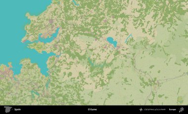 O Eume. İspanya 'nın Topografik İnsani Stil Haritası İdari Alanı