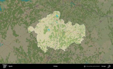 Emirler. İspanya 'nın idari alanı karartılmış Topografik İnsani Yardım Stili Haritasında vurgulanmış ve özetlenmiştir