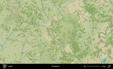 O 's Ancare. İspanya 'nın Topografik İnsani Stil Haritası İdari Alanı