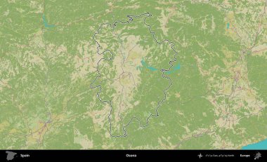 Osona. İspanya 'nın idari alanı Topografik İnsani Stil Haritası' nda belirtilmiştir