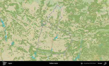 Pallars Jussa. İspanya 'nın idari alanı Topografik İnsani Stil Haritası' nda belirtilmiştir