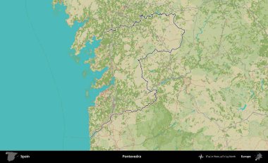 Pontevedra. İspanya 'nın idari alanı Topografik İnsani Stil Haritası' nda belirtilmiştir