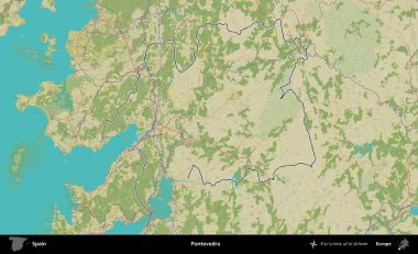 Pontevedra. İspanya 'nın idari alanı Topografik İnsani Stil Haritası' nda belirtilmiştir