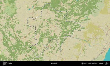 İskeleler. İspanya 'nın idari alanı Topografik İnsani Stil Haritası' nda belirtilmiştir