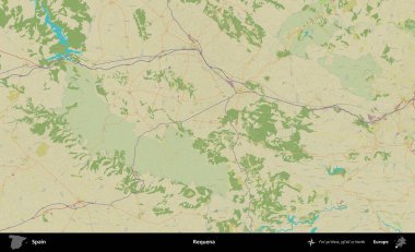 Requena. İspanya 'nın Topografik İnsani Stil Haritası İdari Alanı