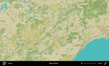 Ribera d'Ebre. İspanya 'nın Topografik İnsani Stil Haritası İdari Alanı