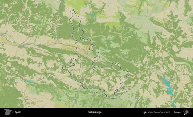 Sabinanigo. İspanya 'nın idari alanı Topografik İnsani Stil Haritası' nda belirtilmiştir