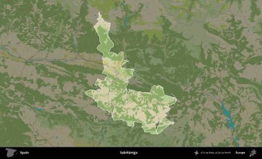 Sabinanigo. İspanya 'nın idari alanı karartılmış Topografik İnsani Yardım Stili Haritasında vurgulanmış ve özetlenmiştir