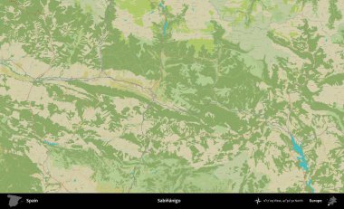 Sabinanigo. İspanya 'nın Topografik İnsani Stil Haritası İdari Alanı