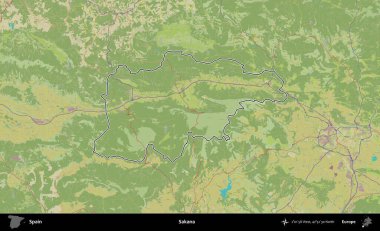 Sakana. İspanya 'nın idari alanı Topografik İnsani Stil Haritası' nda belirtilmiştir
