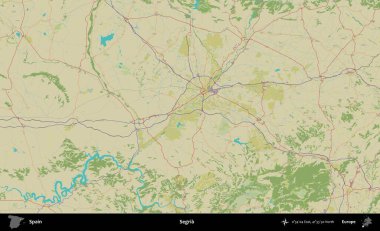 Segria. İspanya 'nın Topografik İnsani Stil Haritası İdari Alanı