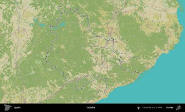 la Selva. İspanya 'nın idari alanı Topografik İnsani Stil Haritası' nda belirtilmiştir