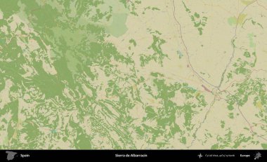 Sierra de Albarracin. İspanya 'nın Topografik İnsani Stil Haritası İdari Alanı