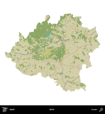 Özür dilerim. İspanya 'nın idari bölgesi Topografik İnsani Stil Haritasında beyaza izole edildi