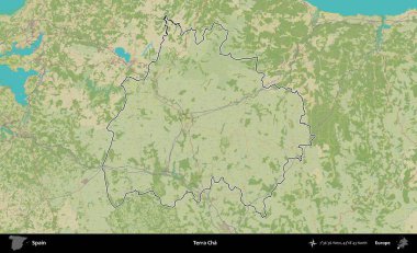 Terra Cha. İspanya 'nın idari alanı Topografik İnsani Stil Haritası' nda belirtilmiştir