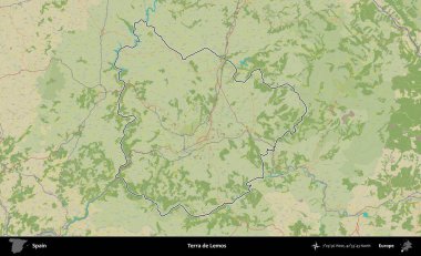 Terra de Lemos. İspanya 'nın idari alanı Topografik İnsani Stil Haritası' nda belirtilmiştir