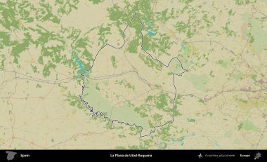 La Plana de Utiel-Requena. İspanya 'nın idari alanı Topografik İnsani Stil Haritası' nda belirtilmiştir
