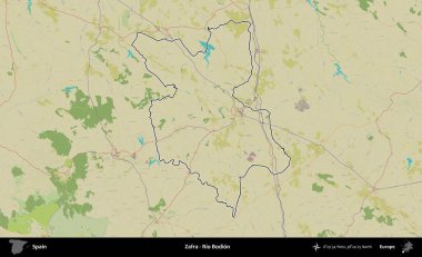 Zafra - Rio Bodion. İspanya 'nın idari alanı Topografik İnsani Stil Haritası' nda belirtilmiştir
