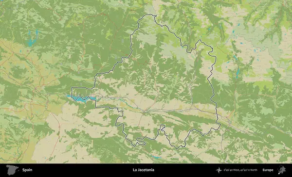 La Jacetania 'da. İspanya 'nın idari alanı Topografik İnsani Stil Haritası' nda belirtilmiştir