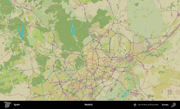 Madrid mi? İspanya 'nın Topografik İnsani Stil Haritası İdari Alanı