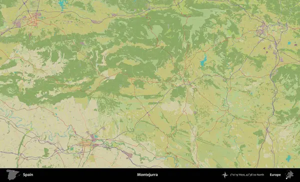 Montejurra 'da. İspanya 'nın Topografik İnsani Stil Haritası İdari Alanı