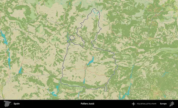 Pallars Jussa. İspanya 'nın idari alanı Topografik İnsani Stil Haritası' nda belirtilmiştir