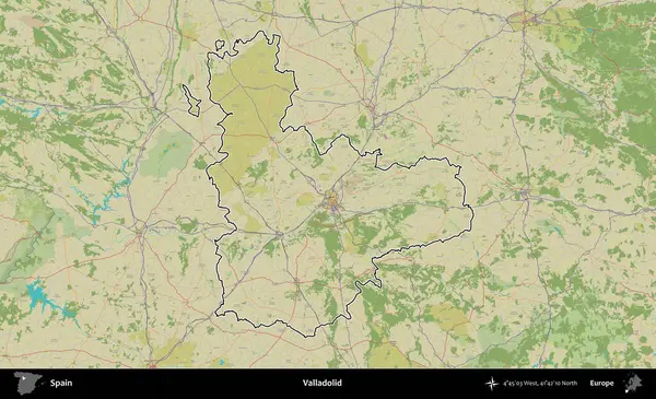 Valladolid. İspanya 'nın idari alanı Topografik İnsani Stil Haritası' nda belirtilmiştir