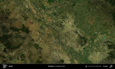 Erribera. Ocak 2020 'de çekilen Global Mozaik Sentinel-2 karolarından oluşan bir uydu görüntüsü üzerine İspanya' nın idari bölgesi