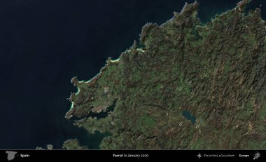 Gelincik. Ocak 2020 'de çekilen Global Mozaik Sentinel-2 karolarından oluşan bir uydu görüntüsü üzerine İspanya' nın idari bölgesi