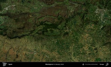 Montejurra 'da. Ocak 2020 'de çekilen Global Mozaik Sentinel-2 karolarından oluşan bir uydu görüntüsü üzerine İspanya' nın idari bölgesi