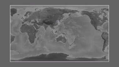 Banda Denizi. Patterson silindirik projeksiyonundaki gri ölçekli yükseklik haritasına yakın plan