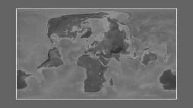 Marmara Denizi. Patterson silindirik projeksiyonundaki gri ölçekli yükseklik haritasına yakın plan