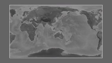 Savu Denizi. Patterson silindirik projeksiyonundaki gri ölçekli yükseklik haritasına yakın plan