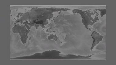 Solomon Denizi. Patterson silindirik projeksiyonundaki gri ölçekli yükseklik haritasına yakın plan