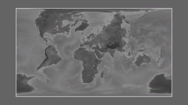 Süveyş Körfezi. Patterson silindirik projeksiyonundaki gri ölçekli yükseklik haritasına yakın plan