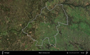 Nisa. Portekiz 'in idari alanı, Ocak 2020' de çekilen Global Mozaik Sentinel-2 karolarından oluşan bir uydu görüntüsünde özetlenmiştir.