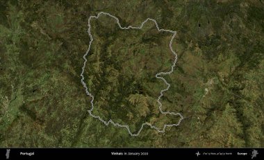 Vinhais. Portekiz 'in idari alanı, Ocak 2020' de çekilen Global Mozaik Sentinel-2 karolarından oluşan bir uydu görüntüsünde özetlenmiştir.