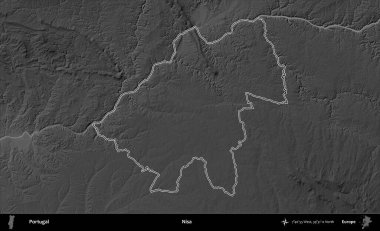 Nisa. Portekiz 'in idari alanı bir gri ölçekli yükselme haritasında belirtilmiştir