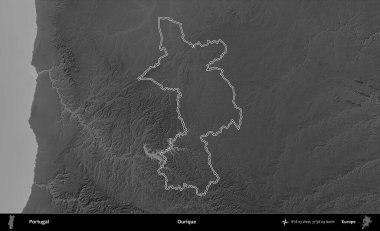 Bizim tarzımız. Portekiz 'in idari alanı bir gri ölçekli yükselme haritasında belirtilmiştir