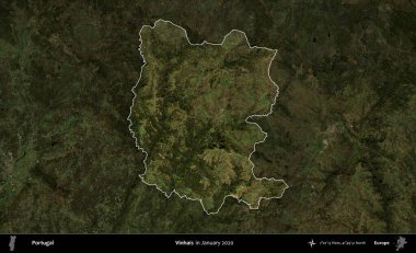 Vinhais. Portekiz 'in idari alanı, Ocak 2020' de çekilen Global Mozaik Sentinel-2 karolarından oluşan koyu renkli bir uydu görüntüsü üzerine vurgulandı ve özetlendi.