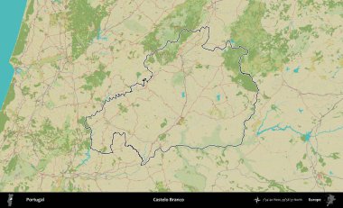 Castelo Branco. Portekiz 'in idari alanı Topografik İnsani Stil Haritası' nda özetlenmiştir