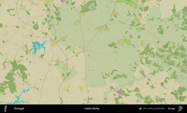 Castro Verde. Portekiz 'in Topografik İnsani Stil Haritasında İdari Alanı