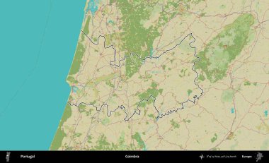 Coimbra. Portekiz 'in idari alanı Topografik İnsani Stil Haritası' nda özetlenmiştir