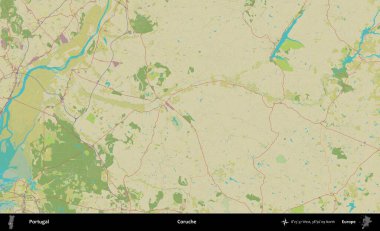 Coruche. Portekiz 'in Topografik İnsani Stil Haritasında İdari Alanı