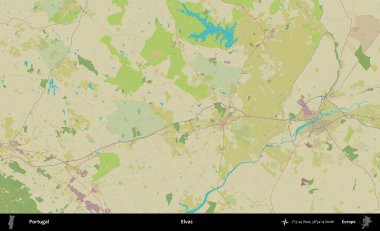 Elvas. Portekiz 'in Topografik İnsani Stil Haritasında İdari Alanı