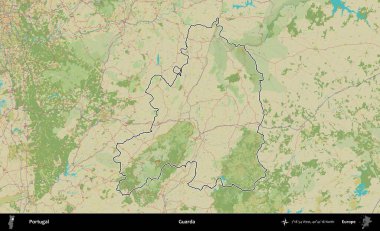 Guarda. Portekiz 'in idari alanı Topografik İnsani Stil Haritası' nda özetlenmiştir