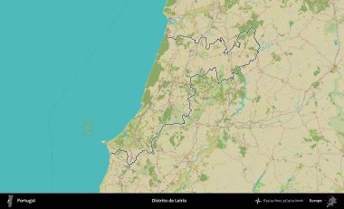 Leiria dağılımı. Portekiz 'in idari alanı Topografik İnsani Stil Haritası' nda özetlenmiştir